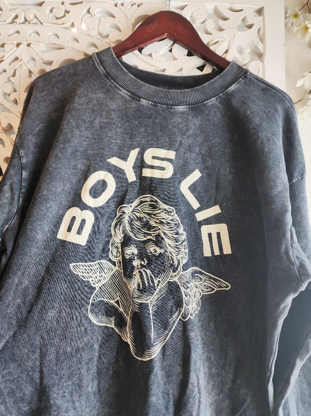 BOYS LIE OVERSIZE SWEATSHIRT CREWNECK SIZE LARGE - Picture 4 of 14